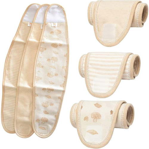 3 PCS Baby Umbilical Cord Belt, Adjustable Infant Belly Binder Hernia Care Breathable Organic Cotton Newborn Cord Band Warm Essential Everyday Protection