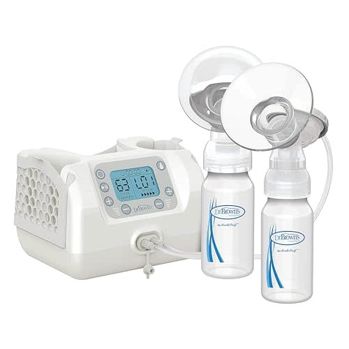 Dr. Brown's Customflow Hospital Strength Double Electric Breast Pump with Adjustable Settings, includes Breast Milk Collection Bottles, Flanges & Other Pumping Essentials
