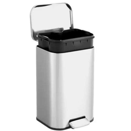 Stainless Steel Kitchen Step Trash Can, Soft-Close Lid, Removable Inner Bucket, Indoor Waste Container for Kitchen,Living Room, Office-5/12/20/30/50L