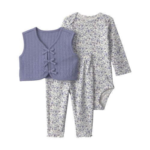 Carter's Child of Mine Baby Girl Vest Outfit Set, 3-Piece, Sizes 0/3-24 Months