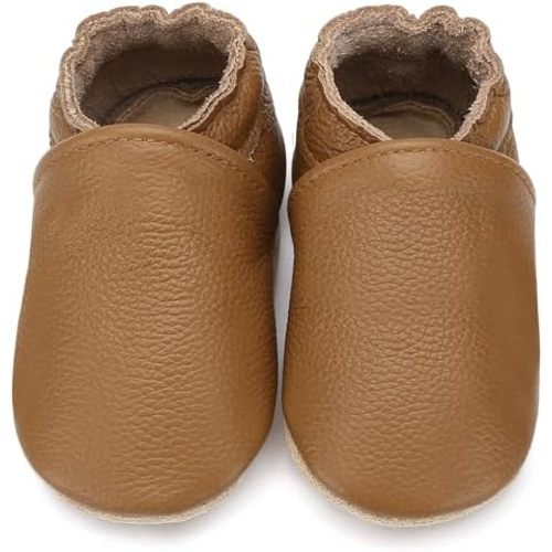 Genuine Leather Baby Booties Soft Sole Toddler Walking Shoes Flexible&Breathable Baby Slippers for First Walkers Boys Girls