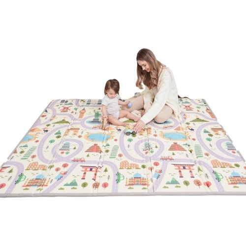Foldable Thick Baby Play Mat Sensory Foam Floor Mat for Kids 59x71in