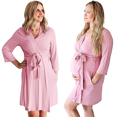 Posh Peanut Maternity Robe for Hospital Delivery - Soft Viscose from Bamboo Postpartum Robe for Women Nursing & Lounging