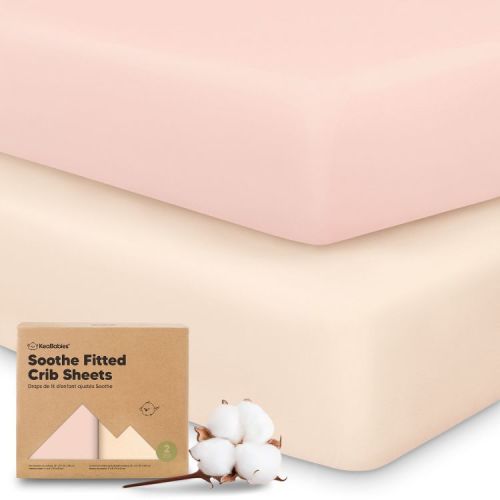 KeaBabies 2pk Soothe Fitted Crib Sheets Neutral, Organic Baby Crib Sheets, Fits 52x28 Standard Nursery Baby Mattress (Cameo)