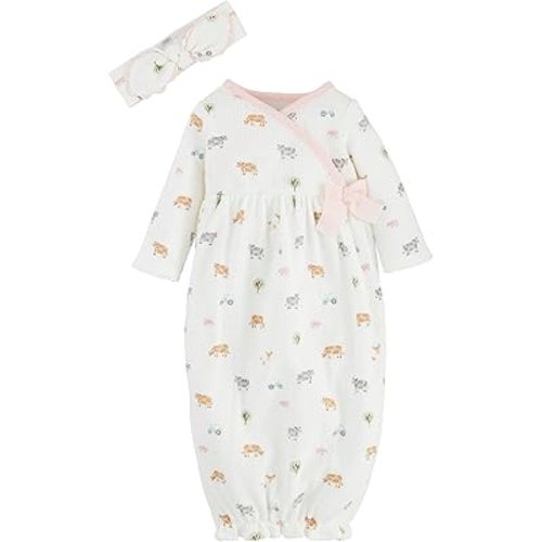 Mud Pie Children's Girl Farm Print Take Me Home; 0-3M