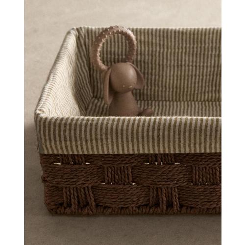 RECTANGULAR FABRIC-LINED BASKET | Zara Home United States of America