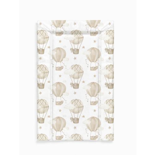 Baby Changing Mat - Multiple Hot Air Balloons Beige, Nappy Changing Mat, Waterproof Mat, Baby Gift, Wedge Changing Mat, Neutral Nursery