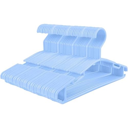 GoodtoU Plastic Childrens Hangers 60 Pack, Blue, Lightweight, Slim, Ideal for Baby Clothes, Kids Hangers, Closet Organization