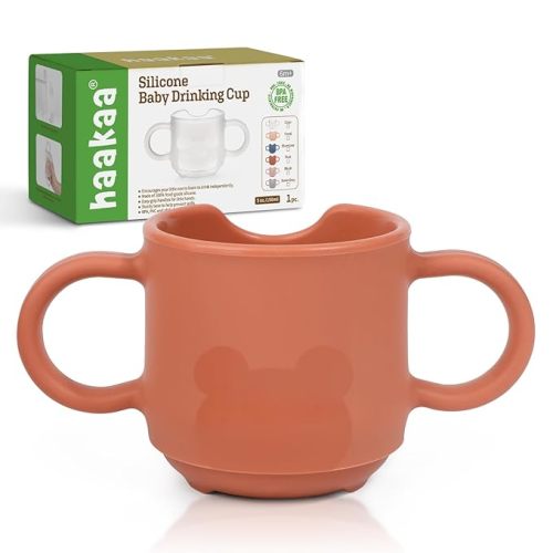 haakaa Silicone Baby Training Cup, Toddler Learning Open Cup for Baby 6 Months+, Drop-Proof BPA Free
