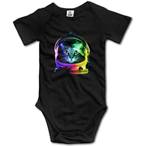 Rainbow Astronaut Cat Space Cat Baby Rompers Baby Onesie Short Slev