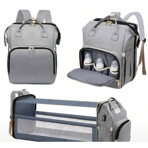 Diaper Bag Backpack, Multifunctional Baby Changing Bag With Baby Carrier And Insulated Bottle Pocket, Large Capacity Diaper Backpack For Boys And Girls, Waterproof And Stylish