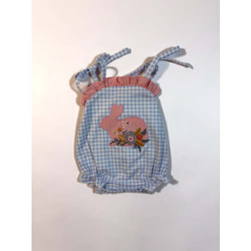 Blue Plaid Bunny Smocked Bubble Romper (FINAL SALE) – Bella-Breez Boutique