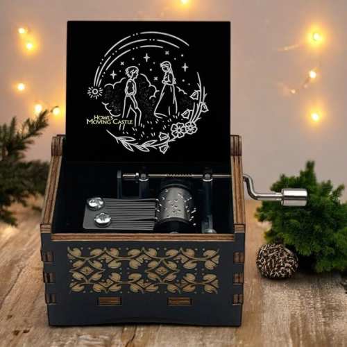 Howl's Moving Castle Handcrank Music Box, Merry Go Round of Life, Studio Ghibli Miyazaki Film, Handcrafted Unique Romantic Holiday Gift
