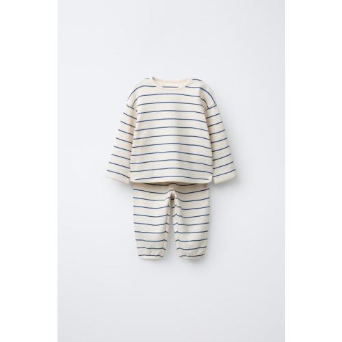 WAFFLE SHIRT AND JOGGER SET WAYAS - Ecru / Blue | ZARA United States