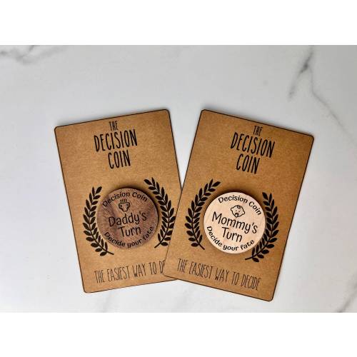 New Parent Decision Coin | Baby Shower Gift | Parent Decision Coin | Newborn Baby | Mom's Turn | Dad's Turn | Baby Decision Making