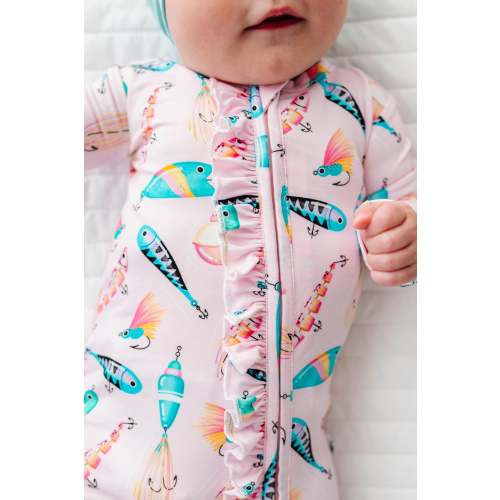 Gone Fishing Pink Ruffle Convertible Romper – Birdie Bean