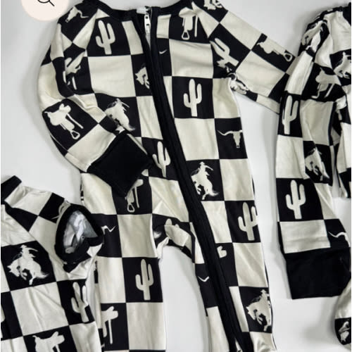 Cowboy Checkers Bamboo Romper – Tatum & Trace