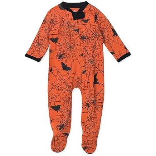 HonestBaby Baby Holiday Sleep and Play Footed Holiday Pajamas One-piece Sleeper Zip-front Organic Cotton Pjs