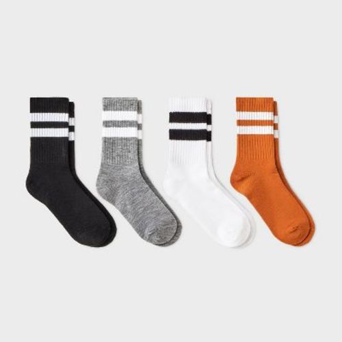 Boys' 4pk Striped Crew Socks - Cat & Jack™