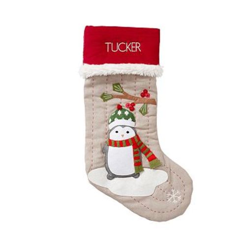 Penguin Woodland Christmas Stocking