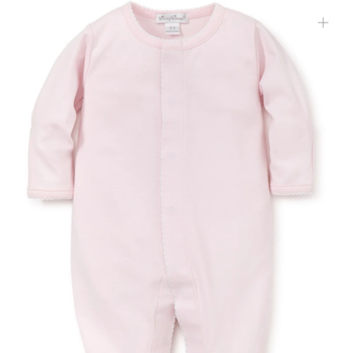 Pink/White Kissy Basics Footie (3-6M)