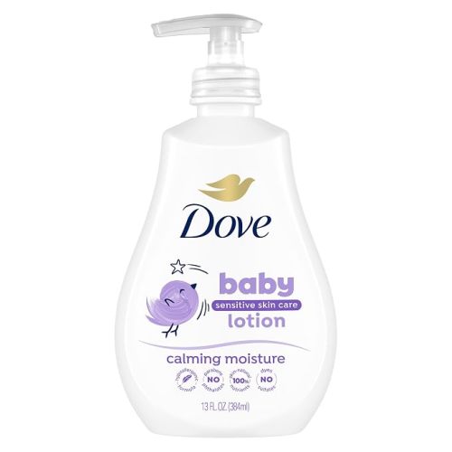 Baby Dove Sensitive Skin Care Baby Lotion Calming Moisture 13 oz | For a Soothing Scented Lotion Hypoallergenic and Dermatologist-Tested