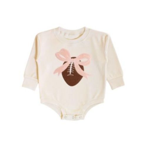 Girls' Coquette Football Patch Long Sleeve Romper - Baby