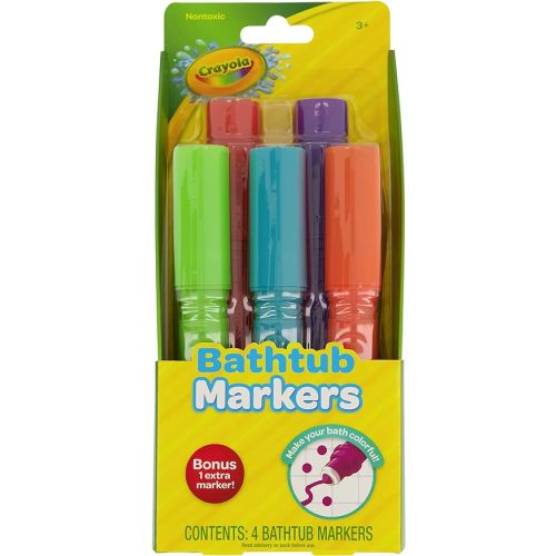 Crayola Taste Beauty Bathtub Markers, Washable Markers for Baths in Green, Red, Blue, Purple, and Orange