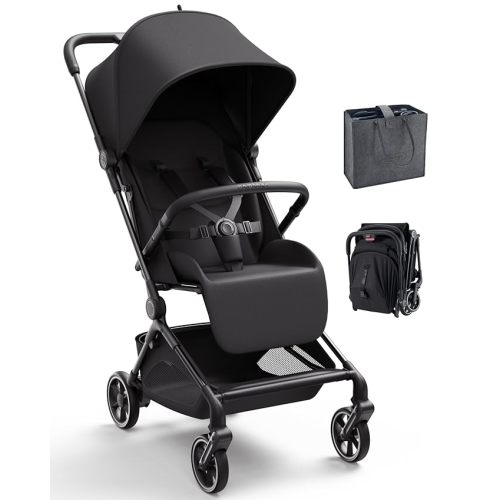 Momcozy TuckGo Lightweight Travel Stroller, One Click Fold for Toddlers 6M-3Y, 33L Bottom Storage, Compact Easier Air Travel, Travel Bag Included, 3-Position Recline, UPF 50+ Canopy, 5-Point Harness