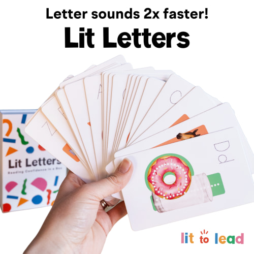 Lit Letters Flashcards Official Lit to Lead Product | Learn Letter Sounds up to 2X Faster | Alphabet Flash Cards | Embedded Pictograph Mnemonic