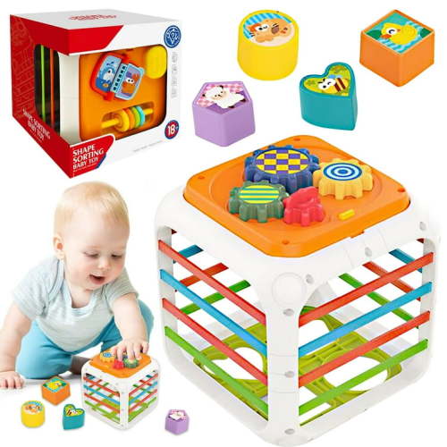 Toys for 1 Year Old, Shape Sorting Toys for Toddlers 1-3, Sensory Shape Blocks Learning Toys for 1 2 3 Year Old Boys Girls