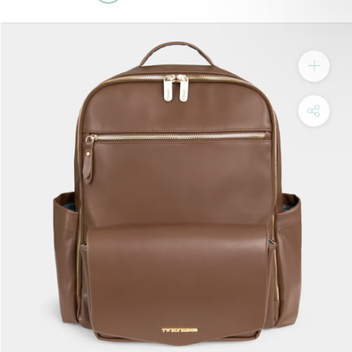 Peek-A-Boo Vegan Leather Diaper Bag Backpack 2.0 in Toffee