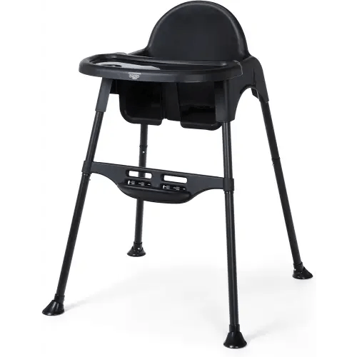 Cosco Kids Canteen High Chair Lightweight Portable Baby Feeding Chair with Adjustable Tray, Easy to Clean, Kitchen or Dining Use, Toddlers Up to 33 lbs, Mono Black