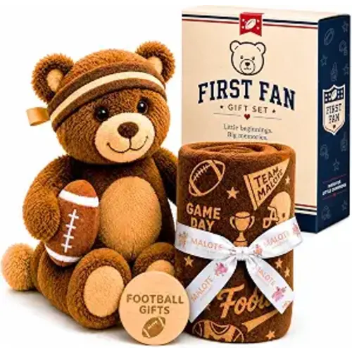 Football Stuffed Animal Plush Lovey Security Blanket Baby Boy Gifts 22"