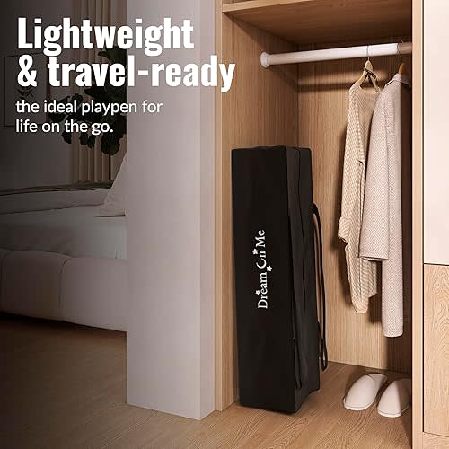 Dream On Me Zazzy Portable Playard with Bassinet in Black, Lightweight Packable and Easy Setup Baby Playard with Mattress and Travel Bag