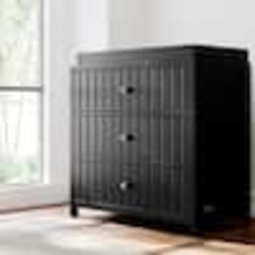 Graco Teddi Black 3-drawer Dresser 35.51 in Wide with Changing Topper 03713-50B