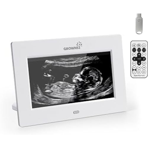 Grownsy Sonogram Digital Picture Frame,7‑Inch USB Photo Keepsake