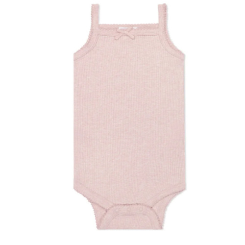 Organic Cotton Modal Singlet Bodysuit - Chalk Marle – Jamie Kay USA
