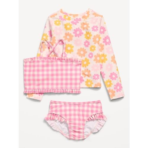 Printed Rashguard and Bikini Swim Set for Toddler Girls