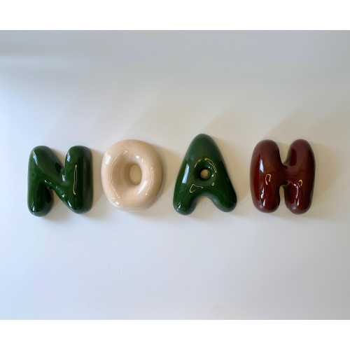 Ceramic Bubble Letters-Personalized Ceramic Bubble Letter: Handmade Wall Decor