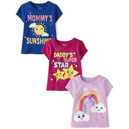 The Children's Place Baby-Girls and Toddler Unicorns,Butterflies,Trends Short Sleeve Graphic T-Shirts,3 Pack