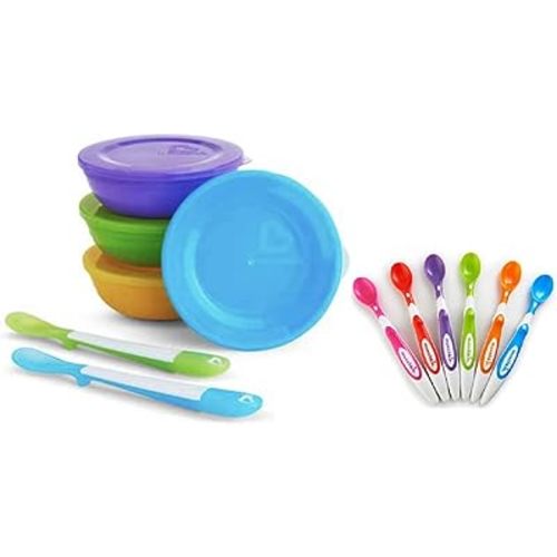 Munchkin 6-Pack Soft Tip Infant Spoons with Love A Bowls