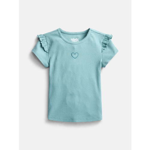 Wonder Nation Little Girls Baby Tee with Ruffle Sleeves, Sizes 4-10