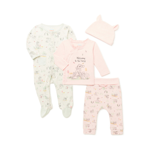 Disney Baby Wishes + Dreams Baby Girl Bambi & Disney Classics Sleep 'n Play & Take Me Home Set, 4-Piece, Newborn-3/6 Months