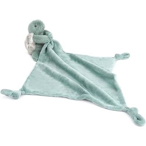 MON AMI Taylor The Turtle Plush Lovey for Babies – 13.5” | Knotted Security Blanket for Newborns