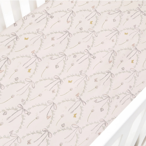 Bows & Butterfly Kisses Crib Sheet - Pink