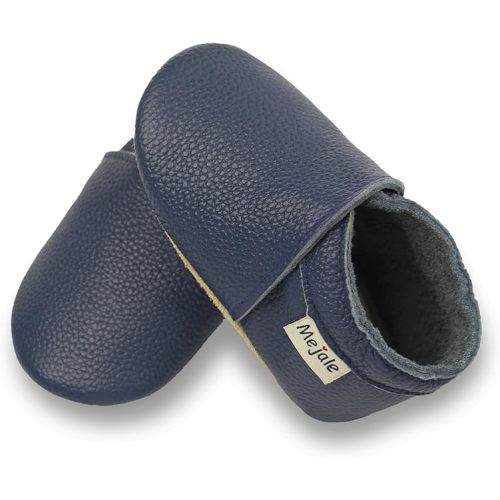 Mejale Baby Infant Toddler Shoes Slip-on Soft Sole Leather Moccasins Pre-Walkers