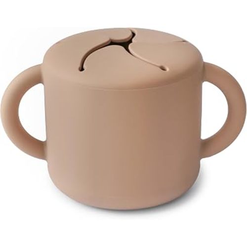 mushie Silicone Snack Cup | Spill Proof Food Container (Natural)