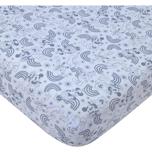 Disney Toy Story Outta This World Blue and White Fitted Crib Sheet