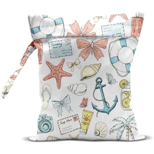 Wet Dry Wet Bag for Swimsuit Towel Baby Travel Cloth Diapers Beach Gym Toiletries Makeup Storage Bag Summer Vacation Essential Holiday Summer Vibes Beach
